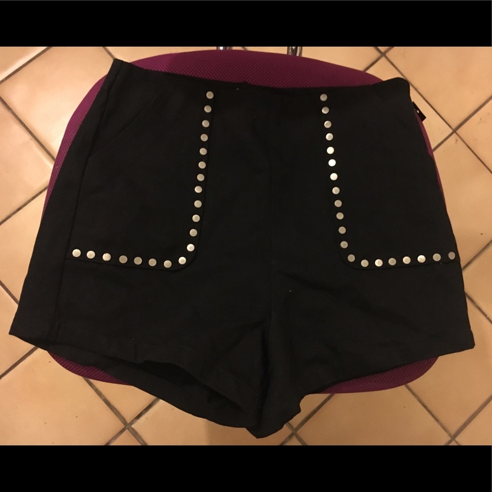 Black high waisted jean shorts